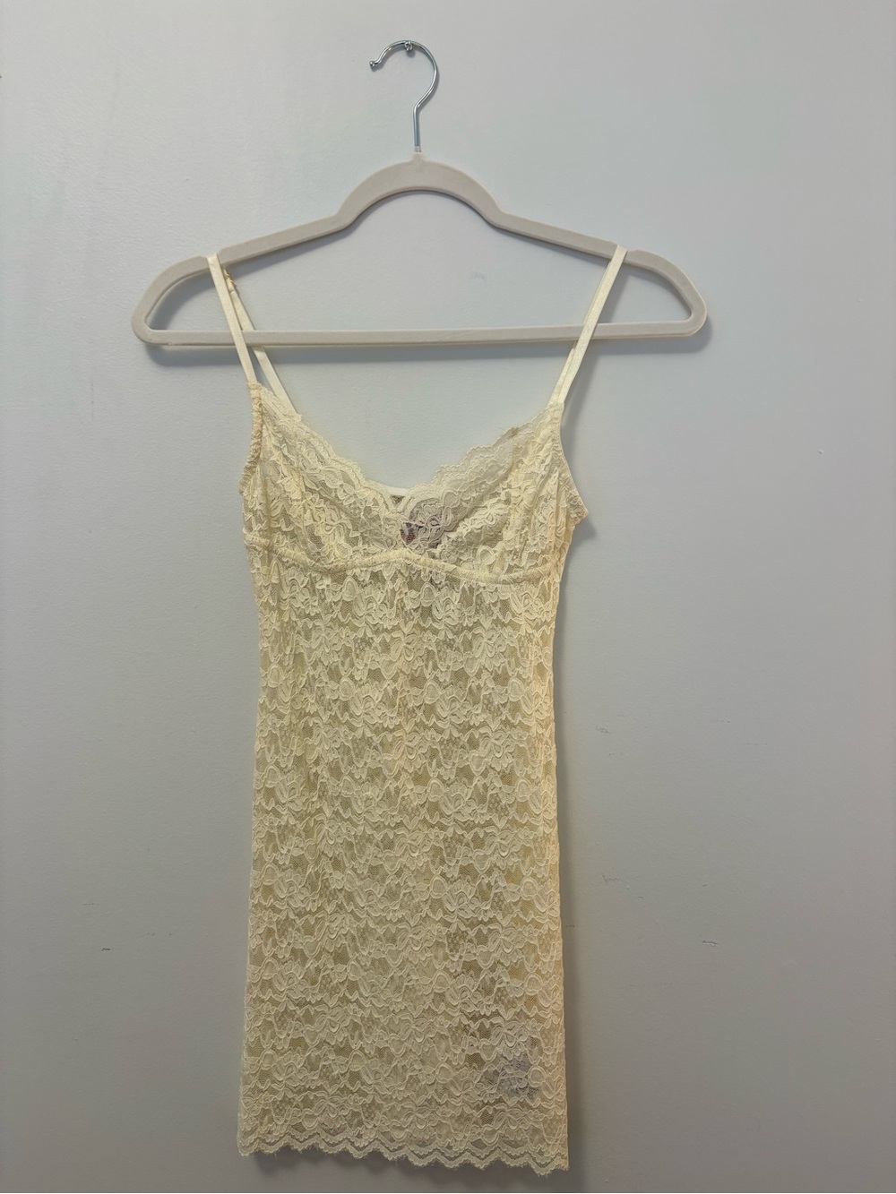 Edikted Lace Chemise Slip in Cream